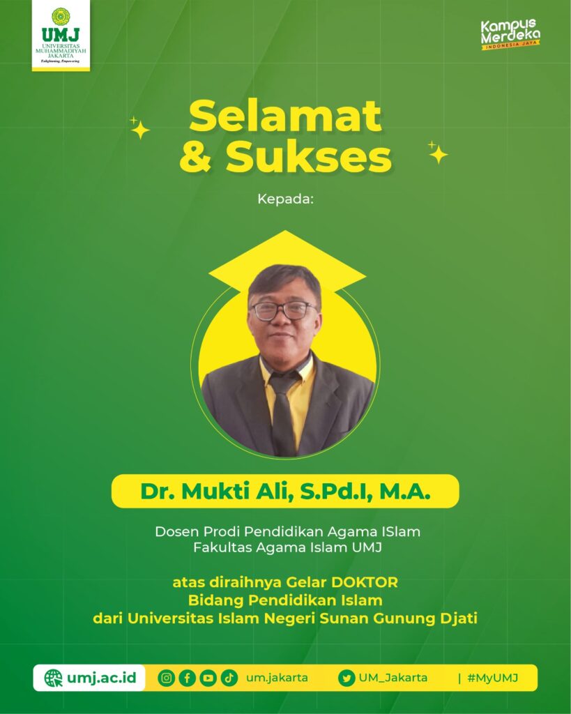 Dr. Mukti Ali, S.Pd.I, M.A