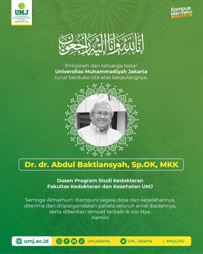 `Turut Berduka Atas Berpulangnya Dr. dr. Abdul Baktiansyah, Sp.OK., MKK.