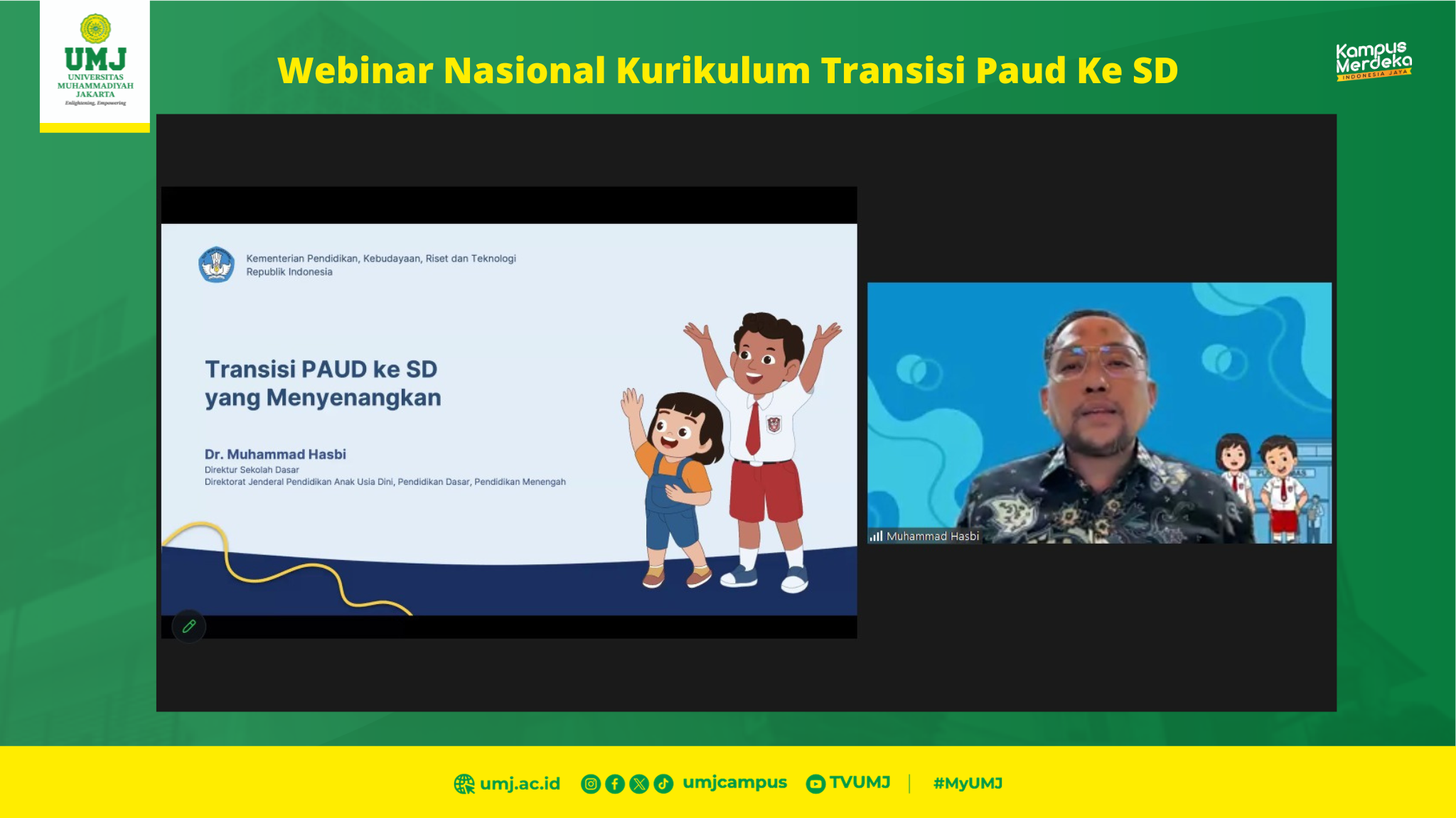 Kurikulum Transisi PAUD Ke SD Jadi Bahasan Webinar Nasional Prodi PAUD UMJ
