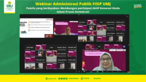 Webinar Prodi Administrasi Publik UMJ Bahas Peran Mahasiswa Dalam Proses Demokrasi
