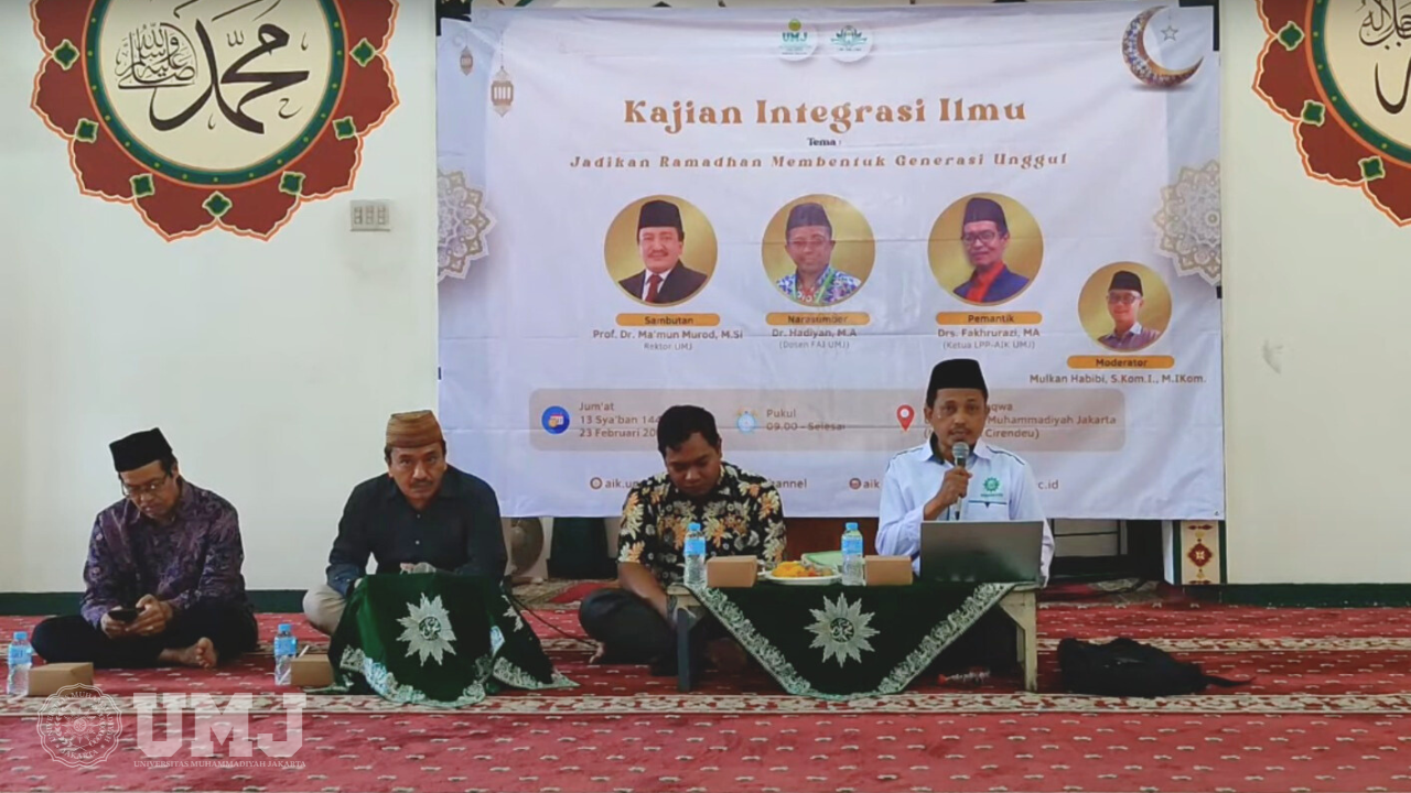 Kajian Integrasi Ilmu bertajuk Jadikan Ramadhan Membentuk Generasi Unggul bertempat di Masjid Attaqwa, Jumat (23/2/2024). (Foto : KSU/Fazri Maulana)