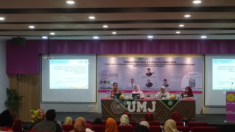 Seminar Nasional dan Publikasi Ilmiah 2024 FIP UMJ diadakan secara hybrid di Auditorium FIP, Rabu (24/7/2024)