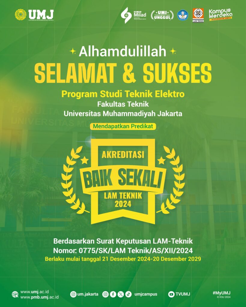 Program Studi Teknik Elektro FT UMJ Mendapat Predikat Baik Sekali