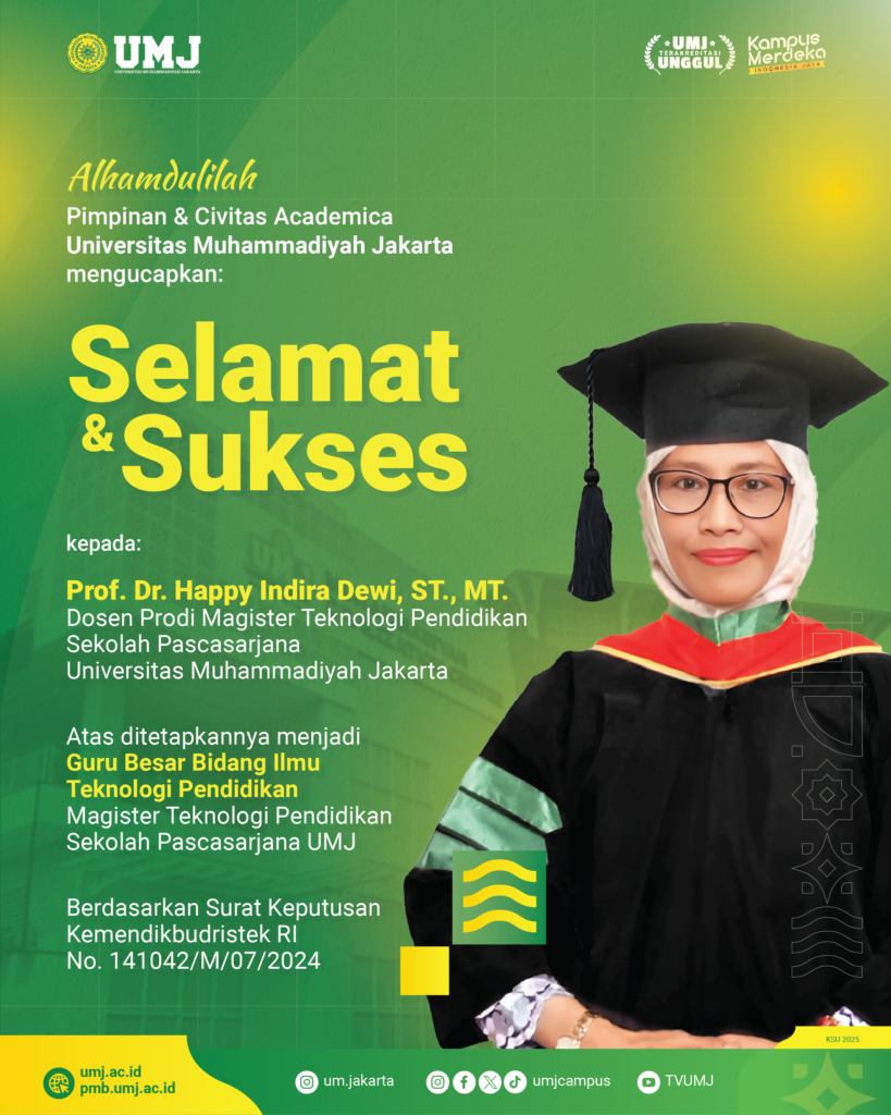 Selamat atas diraihnya gelar Guru Besar kepada Prof. Dr. Happy Indira Dewi, ST., MT.