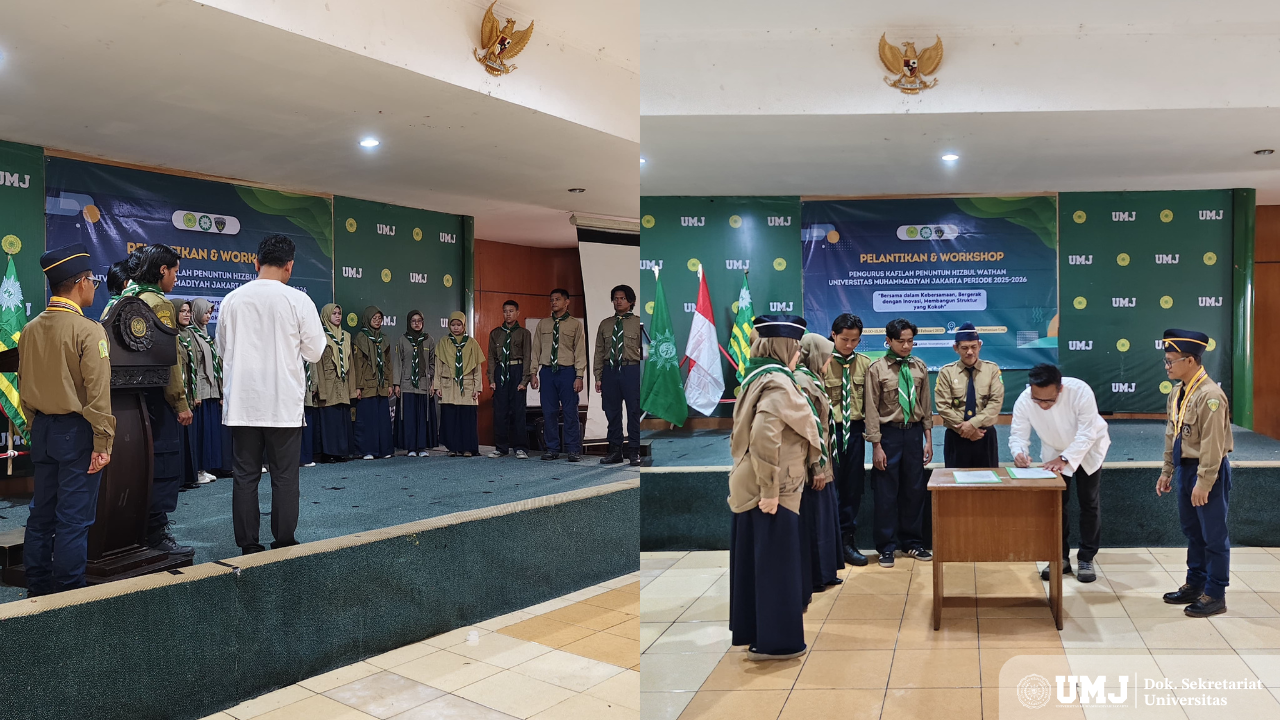 Wakil Rektor I UMJ resmi Kukuhan Kepengurusan Hizbul Wathan UMJ Periode 2025-2026