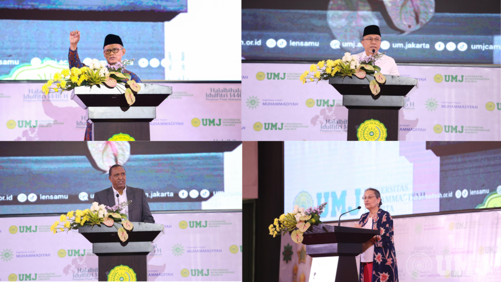 Pidato halalbihalal yang disampaikan oleh Ketua Umum PP Muhammadiyah (Prof. Dr. Haedar Nasir, M.Si, )Duta Besar Amerika Serikat ( H.E. Mrs. Kamala Shirin Lakhdir) Duta Besr Kenya ( H.E. Mr. Galma Mukhe Boru) dan Menko Pangan RI ( Dr. (HC) Zulkifli Hasan, S.E., MM)