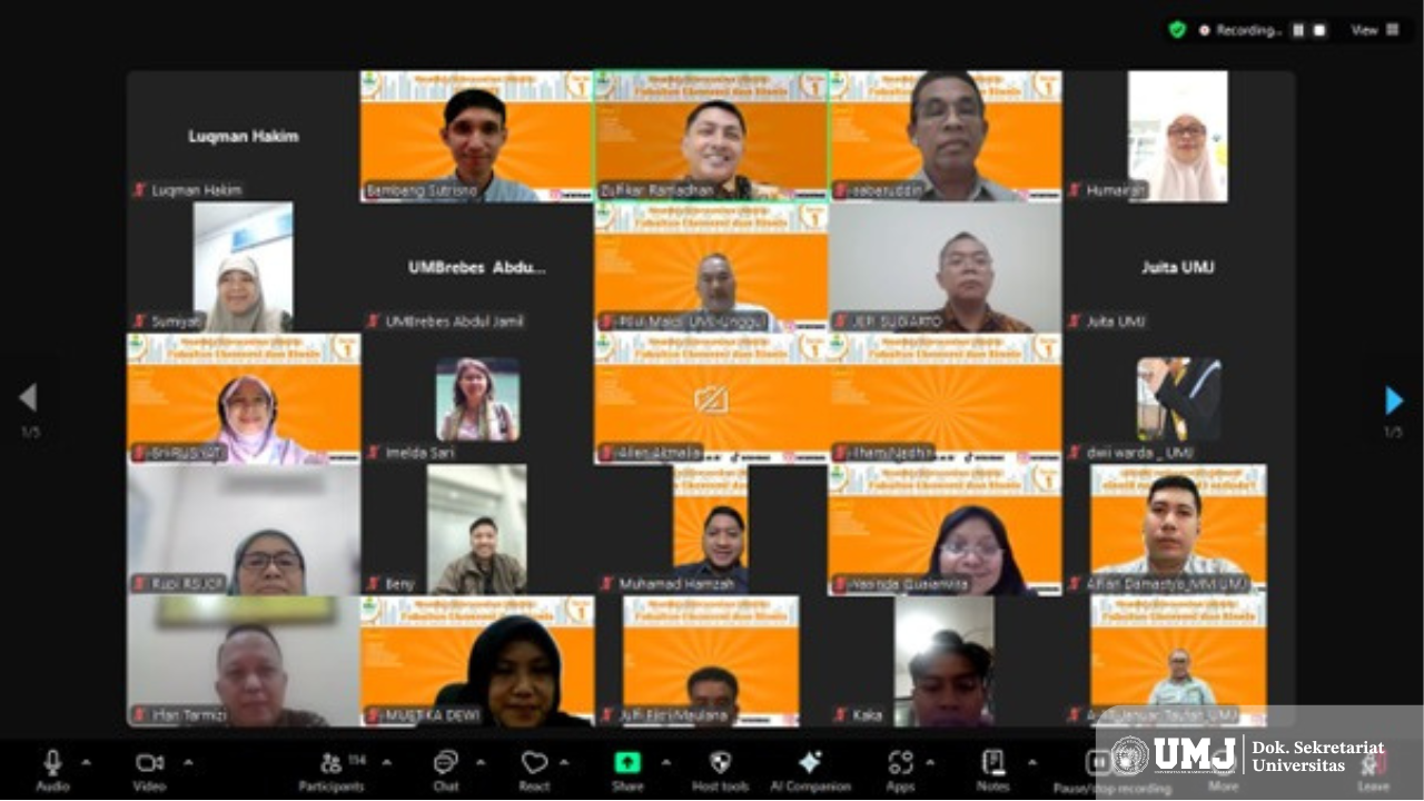 Peserta MoDis Session 1 menyimak paparan narasumber melalui platform Zoom (23/5/2025) (Foto: KSU UMJ)