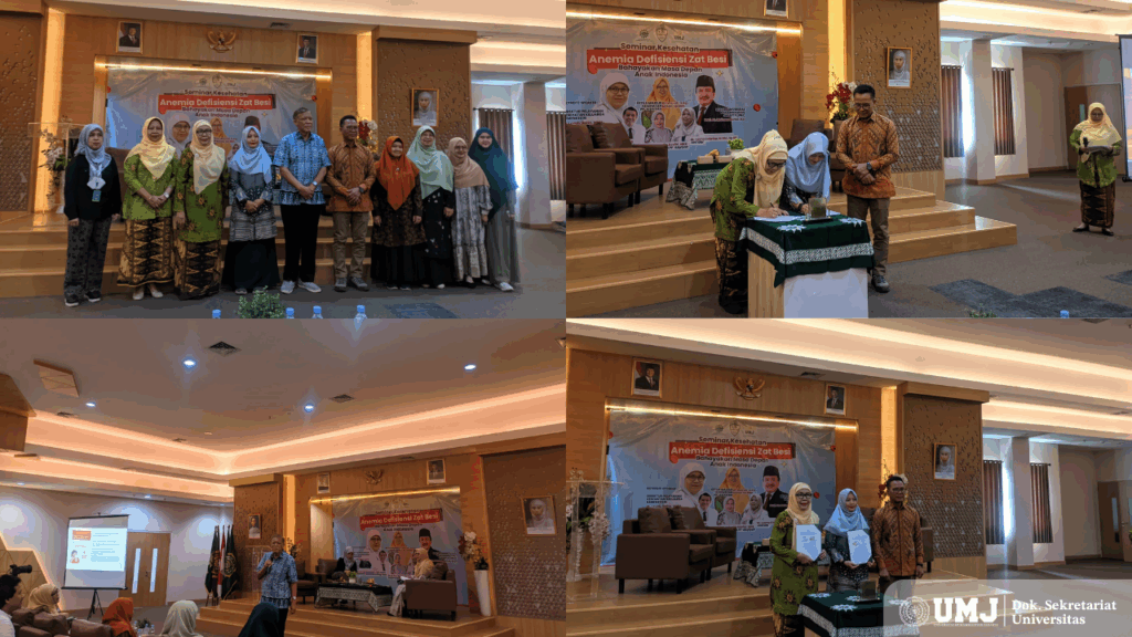 Rangkaian kegiatan seminar kesehatan Anemia Defisiensi Besi (ADB) Bahayakan Masa Depan Anak Indonesia di Aula FKM UMJ, Jum'at (16/05/2025). (Foto: KSU/Alwi)