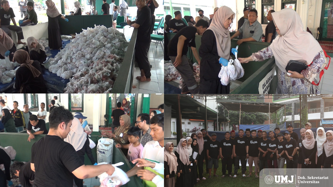 Pembagian daging kurban, di Masjid Aat-Taqwa