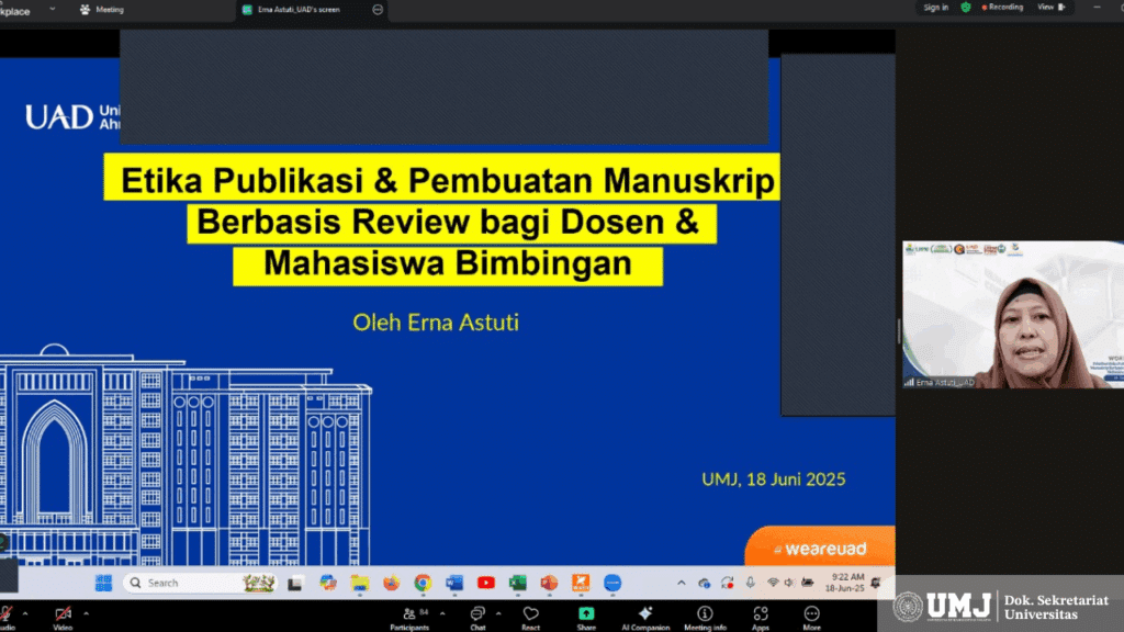 LPPM UMJ Dorong Publikasi Bereputasi melalui Pelatihan Etika dan Penulisan Ilmiah