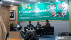Seminar Internasional yang diselenggarakan di Auditorium KH. Mas Mansoer, Gedung Fakultas Agama Islam (FAI) UMJ Lantai 4, pada Selasa (29/07/2025). (Foto : KSU/ Indira)