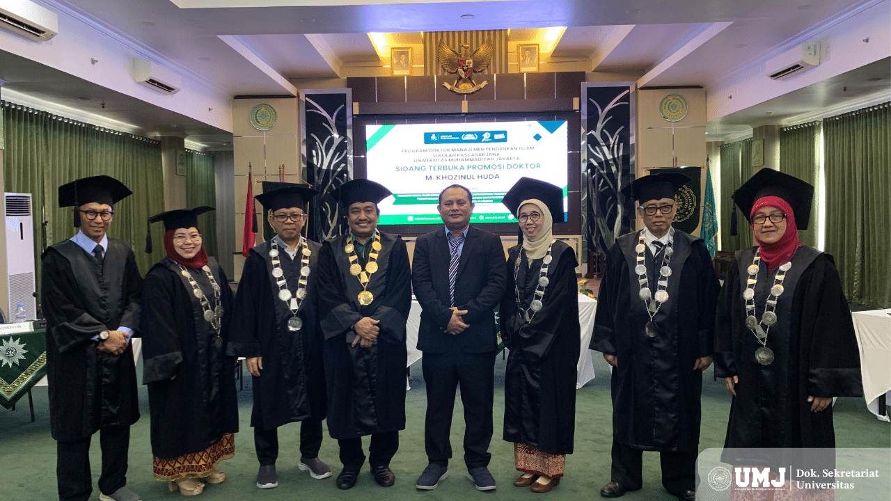 Kegiatan Sidang Terbuka Promosi Doktor ke-84 atas nama M. Khozinul Huda di Auditorium dr.Syafri Guricci, Fakultas Kedokteran dan Kesehatan UMJ, Kamis (17/07/2025) (Foto : SPs UMJ)