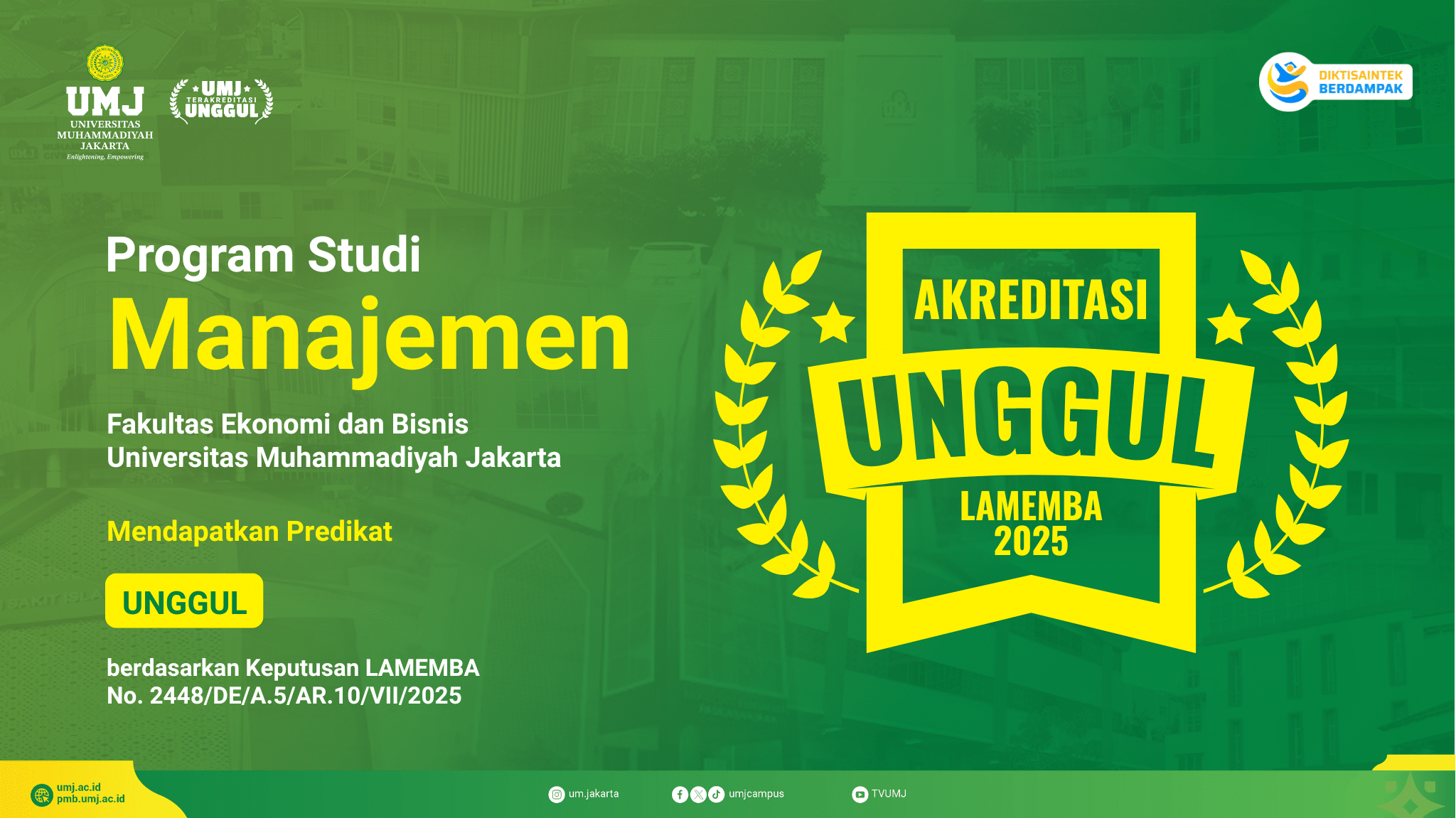 Prodi Sarjana Manajemen FEB UMJ Pertahankan Akreditasi Unggul