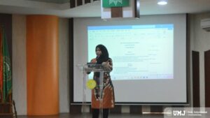 sambutan Ketua Umum terpilih Ikatan Alumni (IKALUM) Fakultas Ekonomi dan Bisnis Universitas Muhammadiyah ( FEB UMJ) periode 2025-2029 pada Sabtu, 23 Agustus 2025. (Foto: KSU/Dok.pribadi)