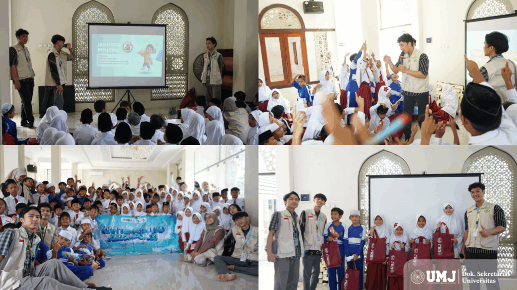 Rangkaian kegiatan edukasi anti bullying yang dilakukan oleh kelompok 37 KKN Tematik UMJ di SD-IT An-Nur Desa Babakan Ciseeng Bogor, Selasa (12/08/2025). (Foto: Dok. Pribadi)