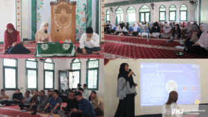 Kegiatan sosialisasi Bank Syariah Matahari yang berlangsung di Masjid At-Taqwa UMJ, pada Jumat (15/08/2025). (Foto: KSU/Fahri)