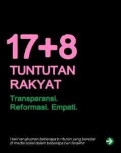 17+8 Tuntutan Rakyat (Foto : tangkapan layar dari Instagram @jeromepolin)